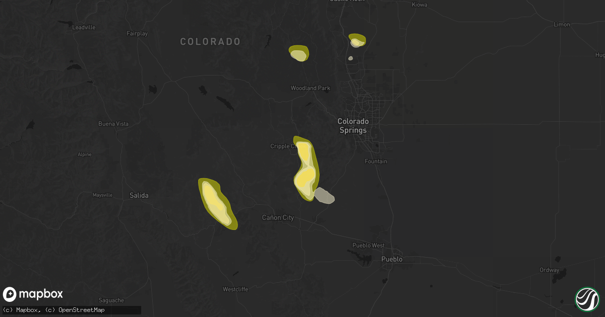 Hail map in Victor, CO on August 26, 2026