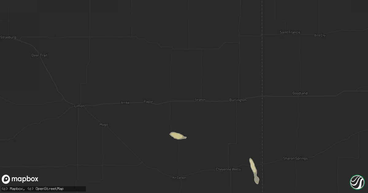 Hail map in Vona, CO on August 26, 2026