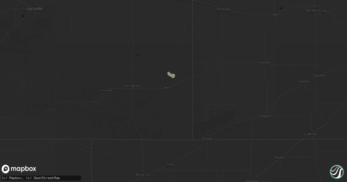 Hail map in Walsh, CO on August 26, 2026