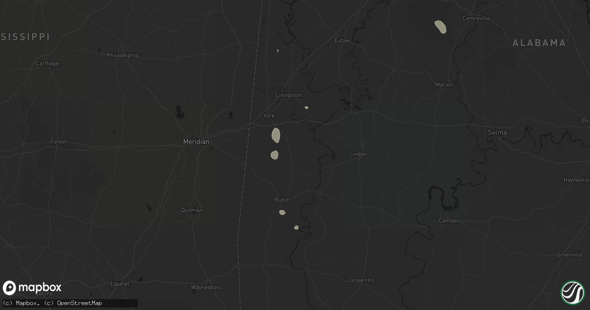 Hail map in Ward, AL on August 26, 2026