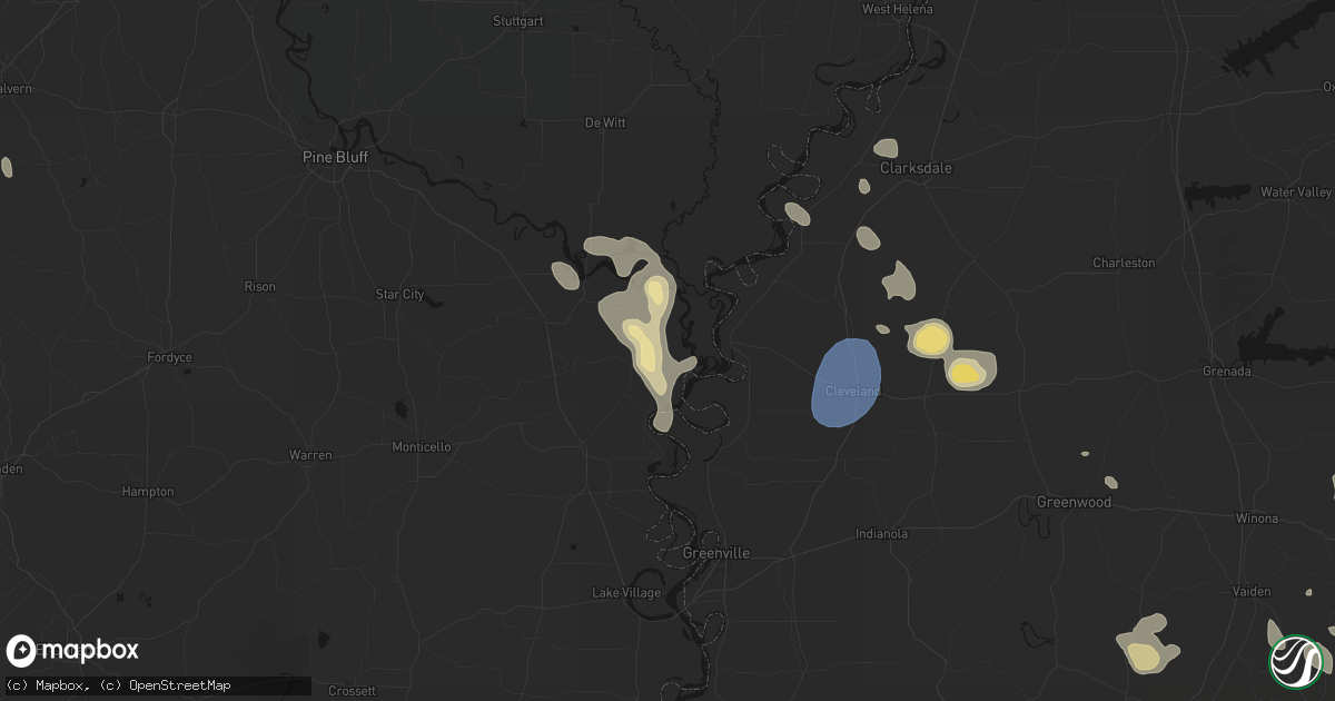 Hail map in Watson, AR on August 26, 2026