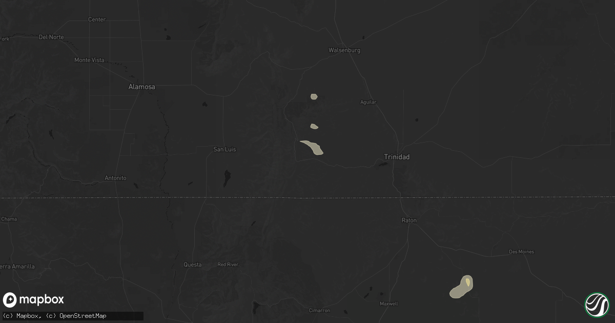 Hail map in Weston, CO on August 26, 2026