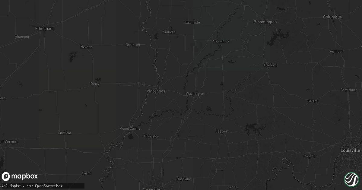 Hail map in Wheatland, IN on August 26, 2026