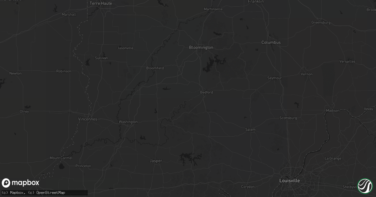 Hail map in Williams, IN on August 26, 2026