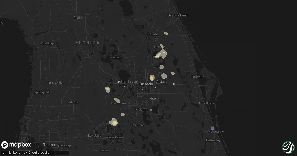 Hail map in Winter Park, FL on August 26, 2026