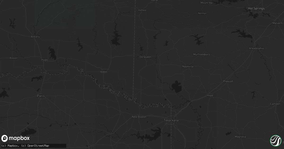 Hail map in Winthrop, AR on August 26, 2026
