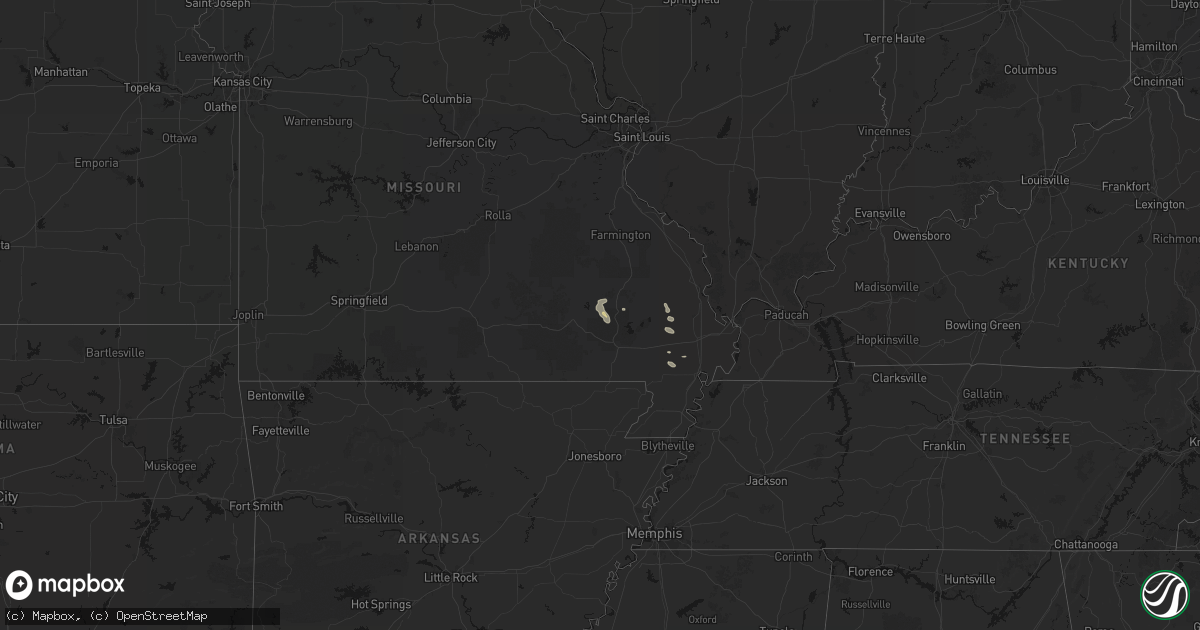 Hail map on August 26, 2026