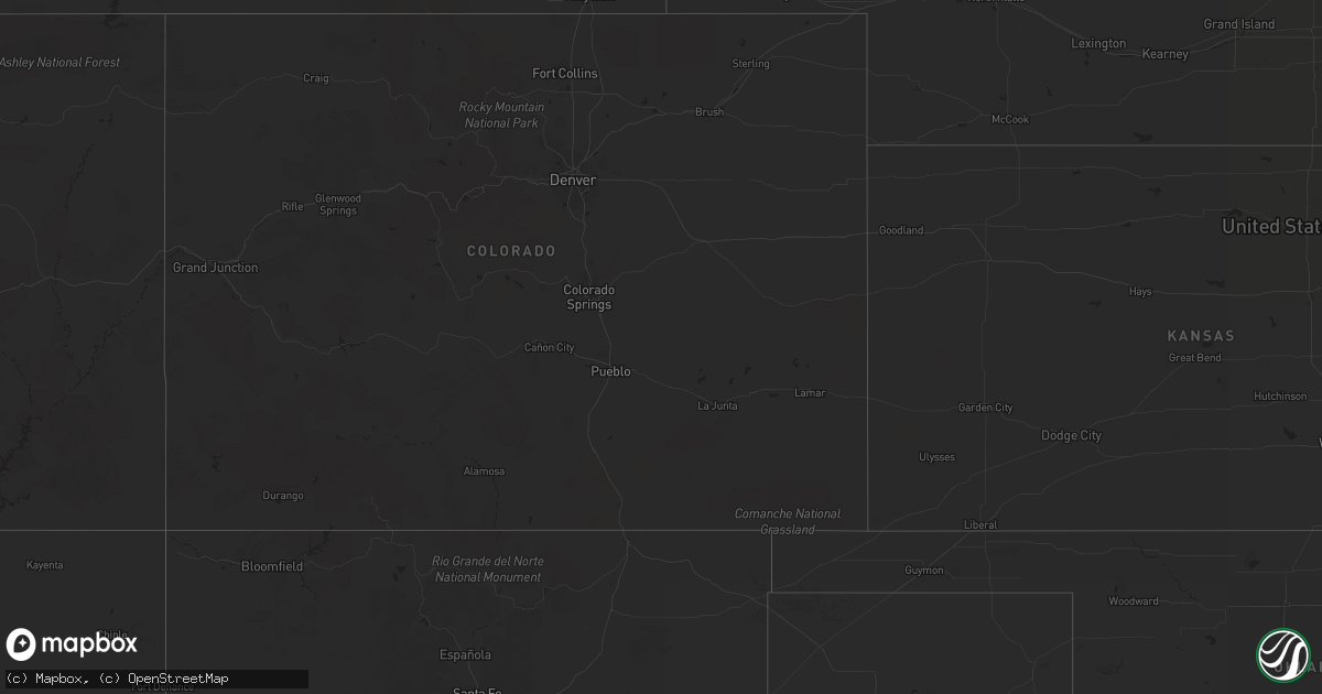 Hail map on August 27, 2012
