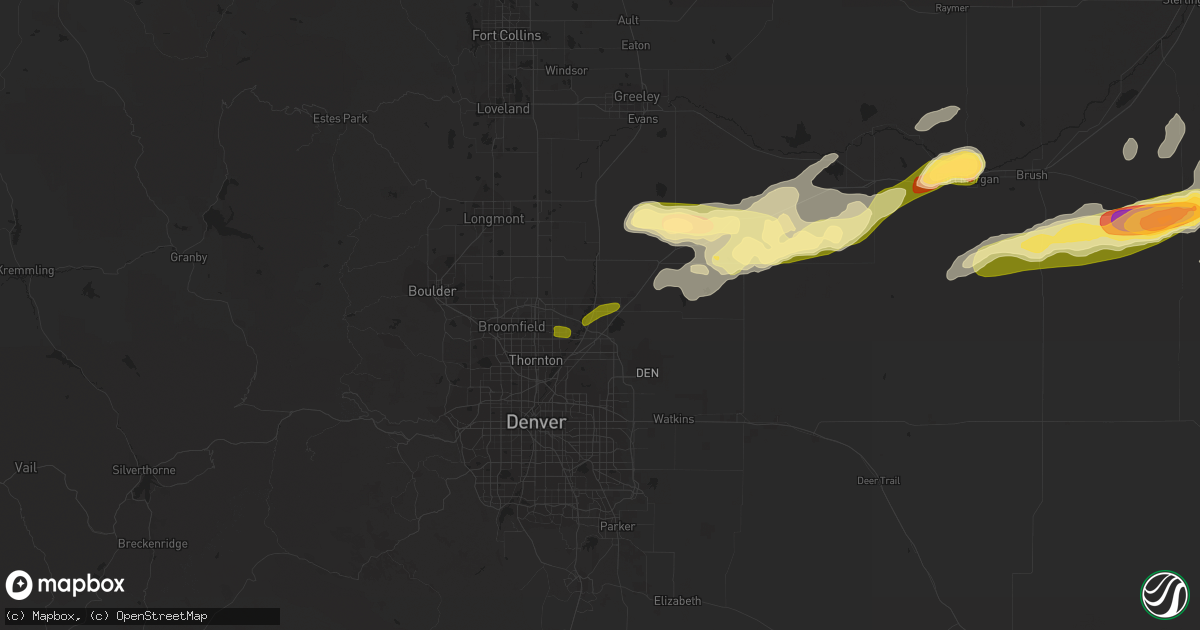 Hail map in Brighton, CO on August 27, 2014