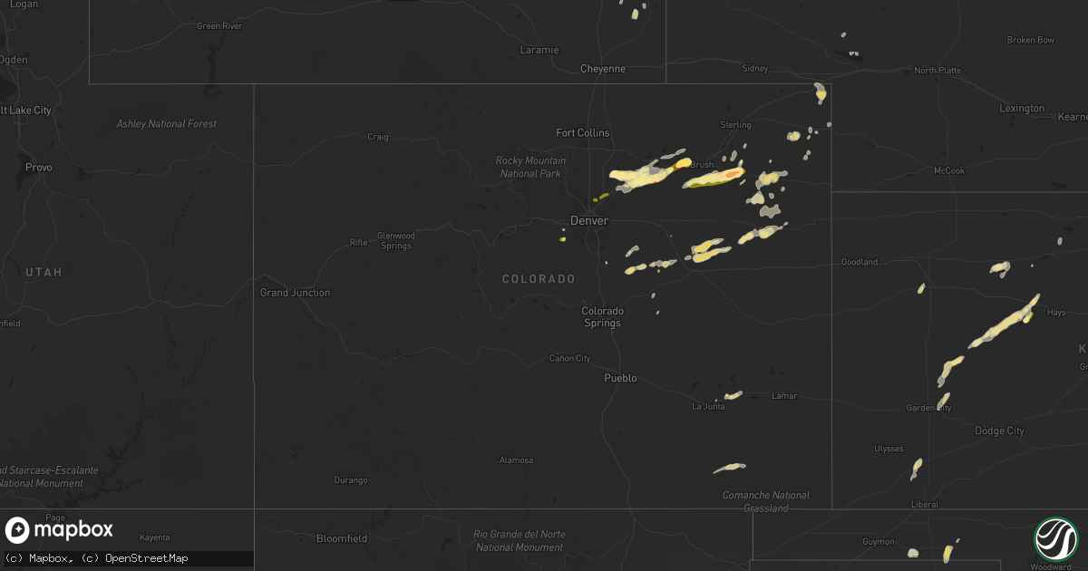 Hail map in Colorado on August 27, 2014