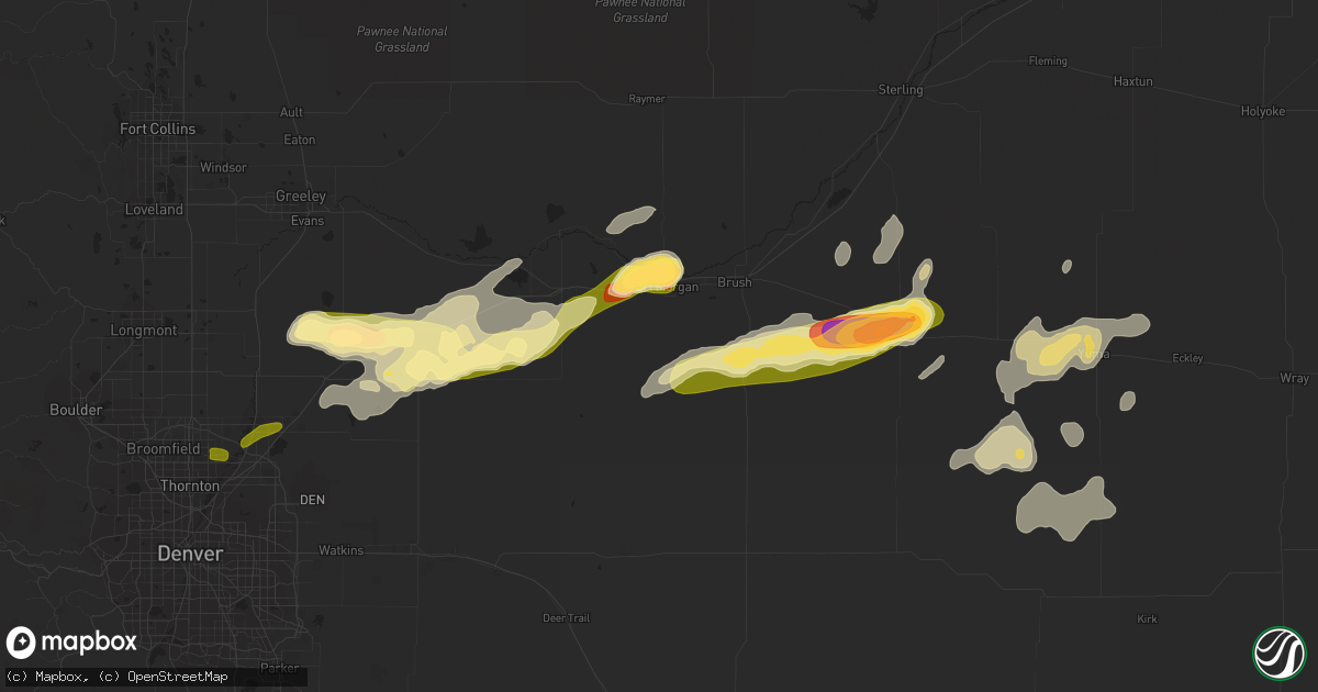 Hail map in Fort Morgan, CO on August 27, 2014