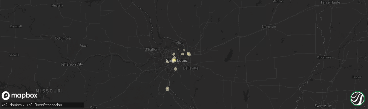 Hail map in Granite City, IL on August 27, 2014