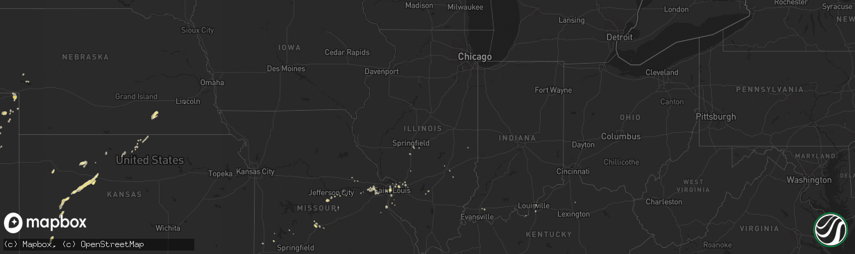 Hail map in Illinois on August 27, 2014