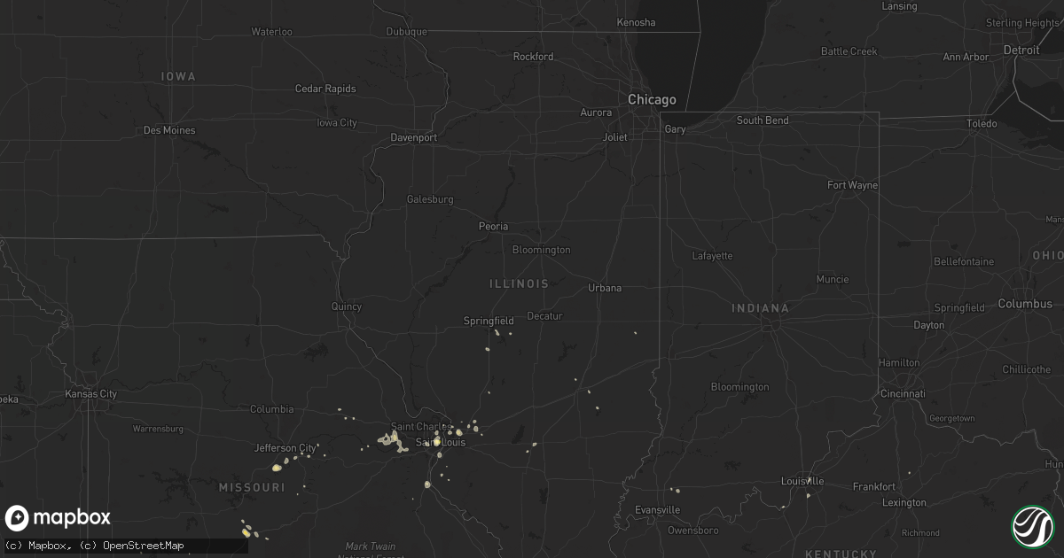 Hail map in Illinois on August 27, 2014