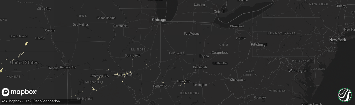 Hail map in Indiana on August 27, 2014