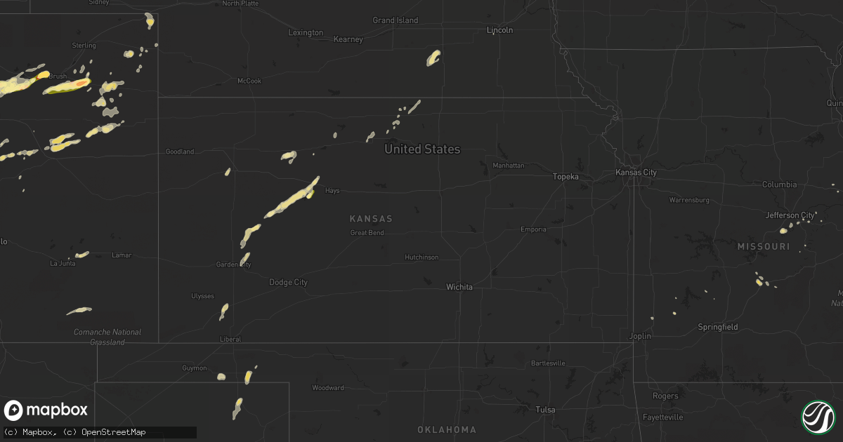 Hail map in Kansas on August 27, 2014