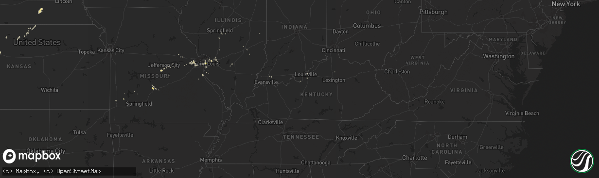 Hail map in Kentucky on August 27, 2014