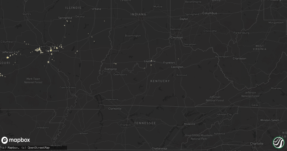 Hail map in Kentucky on August 27, 2014