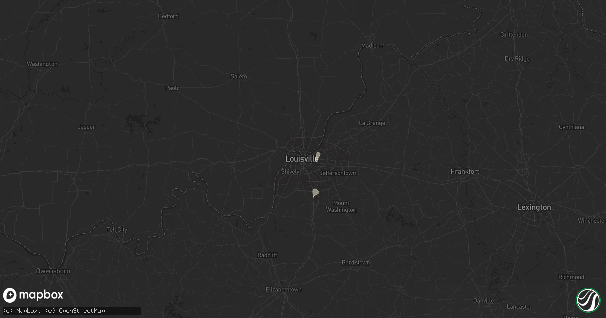 Hail map in Louisville, KY on August 27, 2014