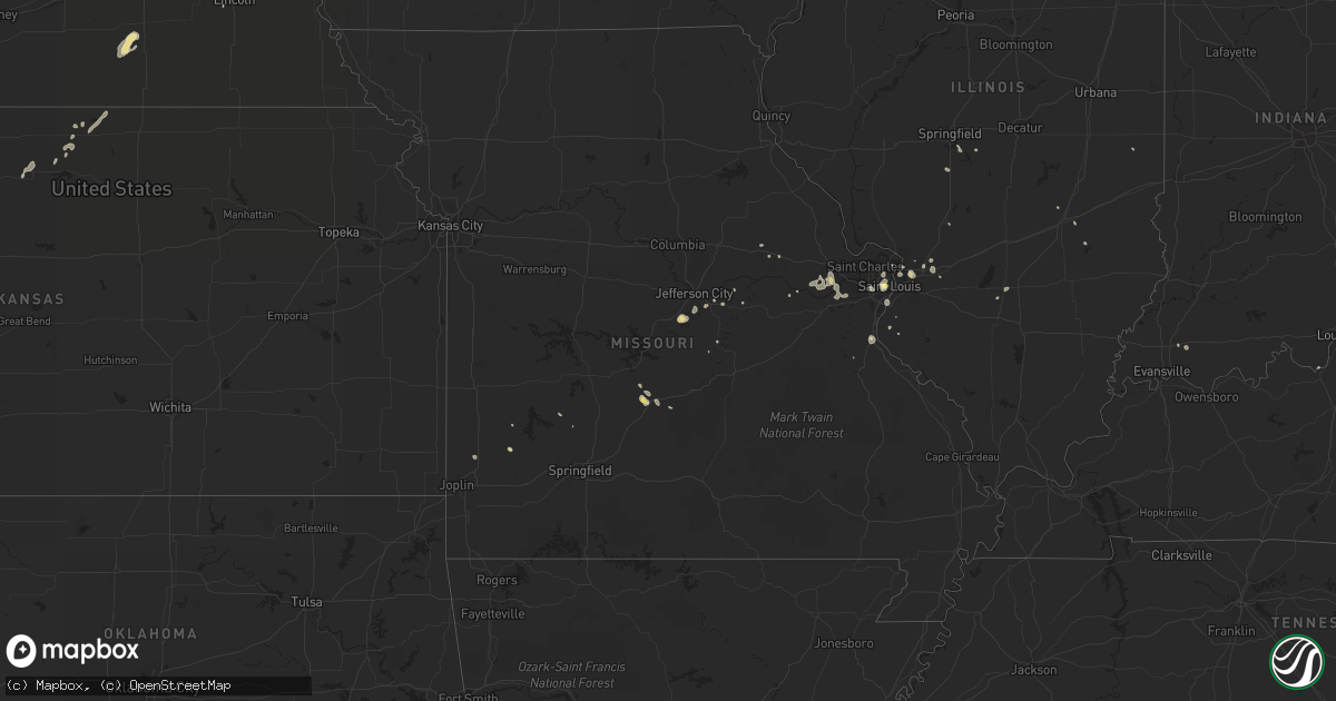 Hail map in Missouri on August 27, 2014