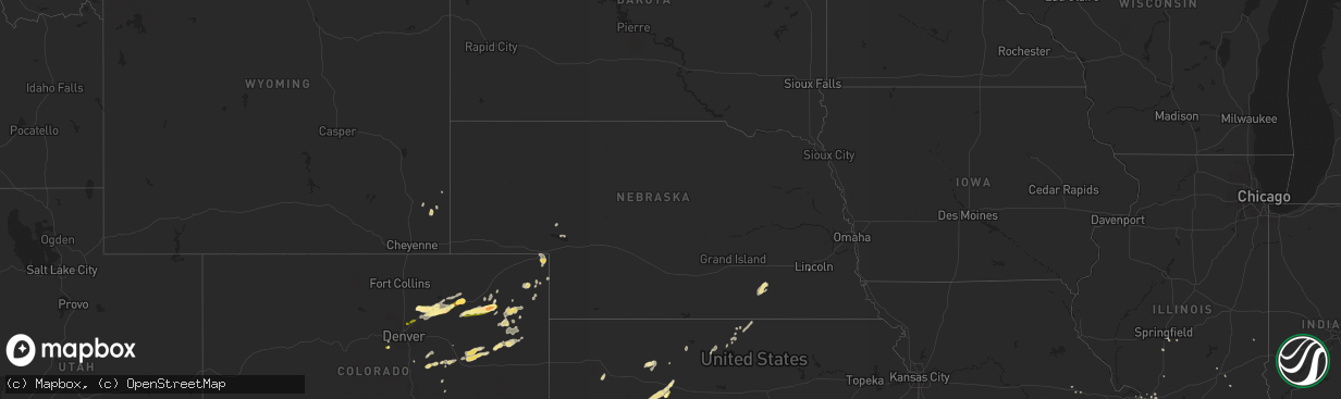 Hail map in Nebraska on August 27, 2014