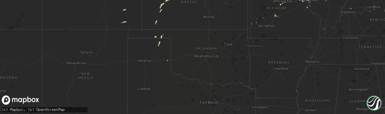 Hail map in Oklahoma on August 27, 2014