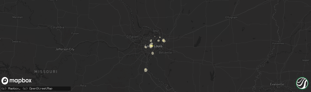 Hail map in Saint Louis, MO on August 27, 2014