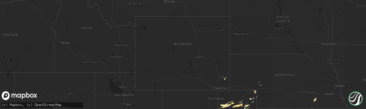 Hail map in Wyoming on August 27, 2014