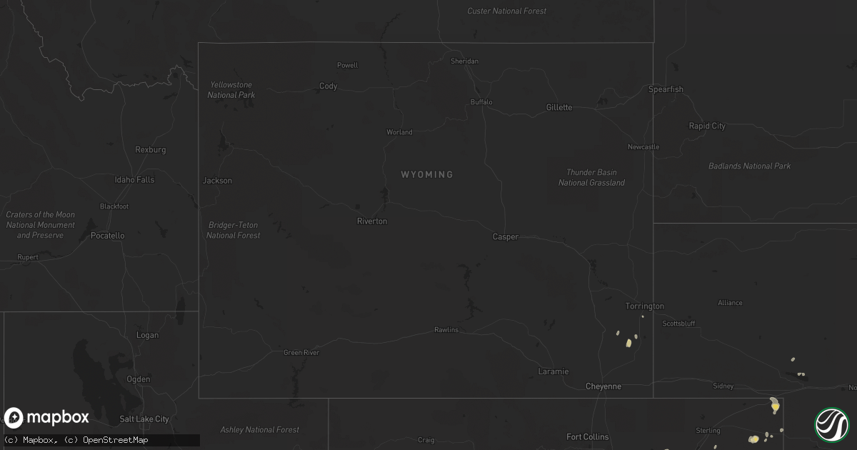 Hail map in Wyoming on August 27, 2014