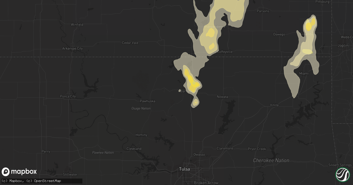Hail map in Bartlesville, OK on August 27, 2015