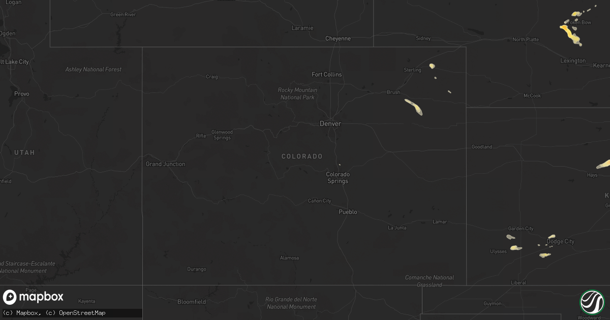 Hail map in Colorado on August 27, 2015