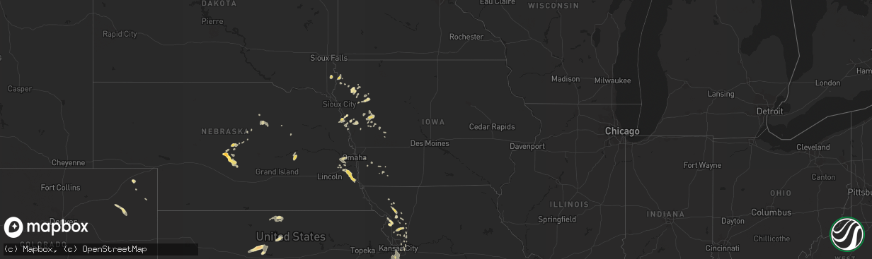 Hail map in Iowa on August 27, 2015