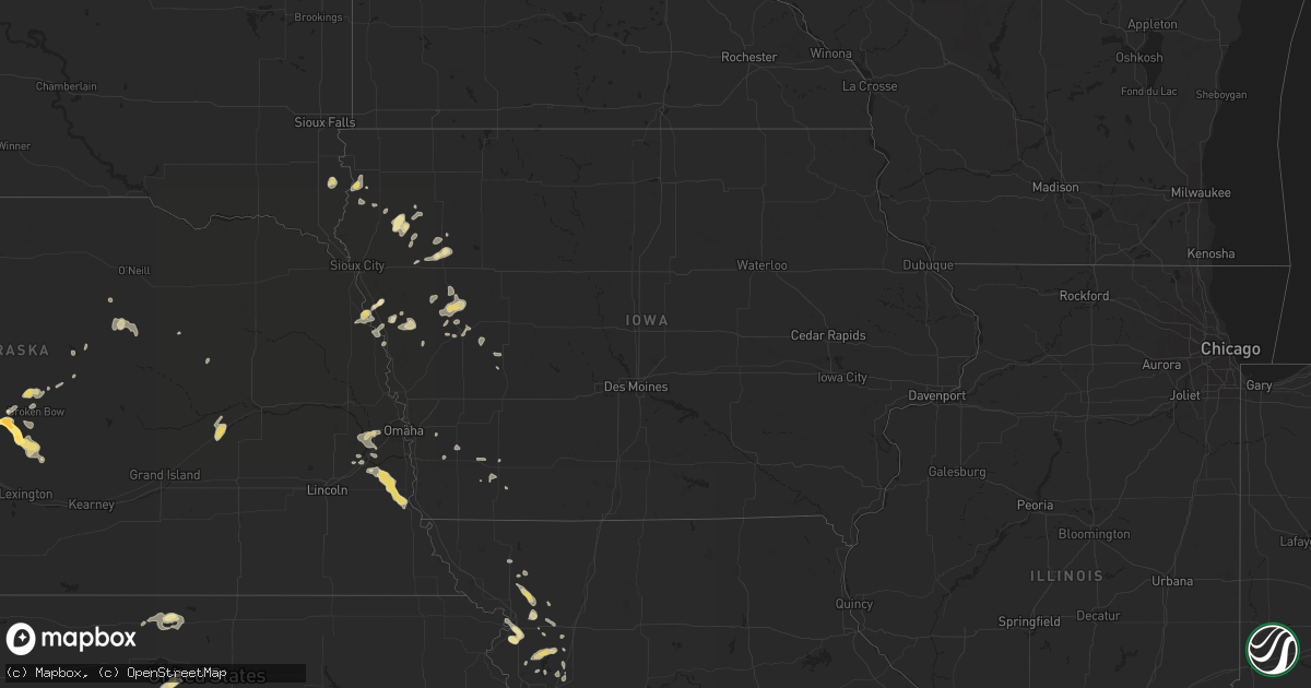 Hail map in Iowa on August 27, 2015
