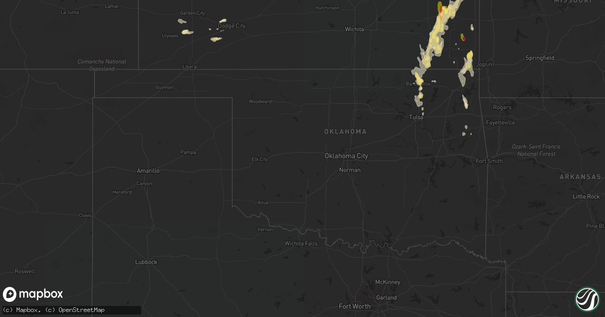 Hail map in Oklahoma on August 27, 2015