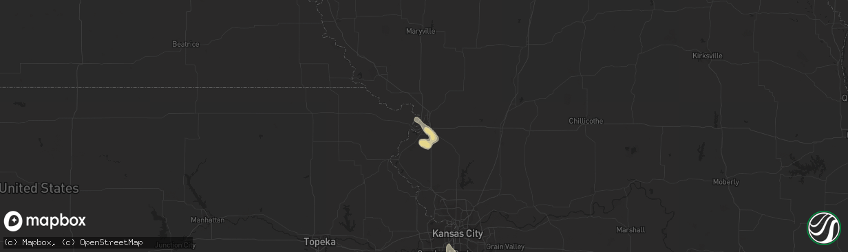 Hail map in Saint Joseph, MO on August 27, 2015