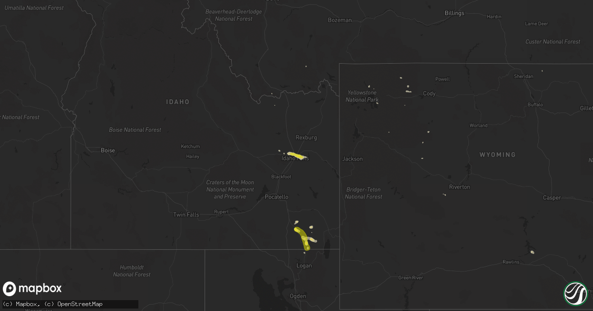Hail map on August 27, 2015