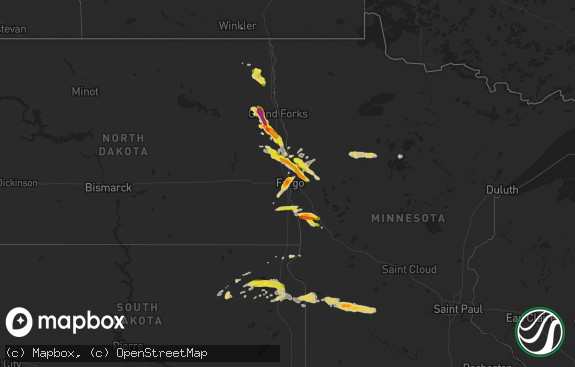 Hail map preview on 08-27-2016