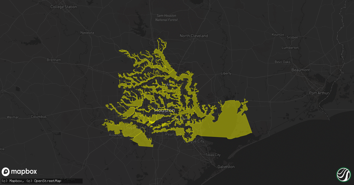 Hail map in Houston, TX on August 27, 2017