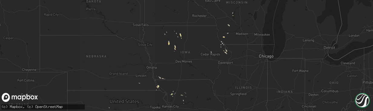 Hail map in Iowa on August 27, 2017