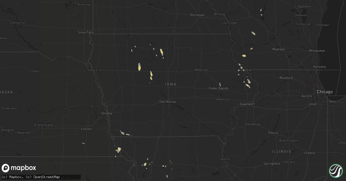 Hail map in Iowa on August 27, 2017