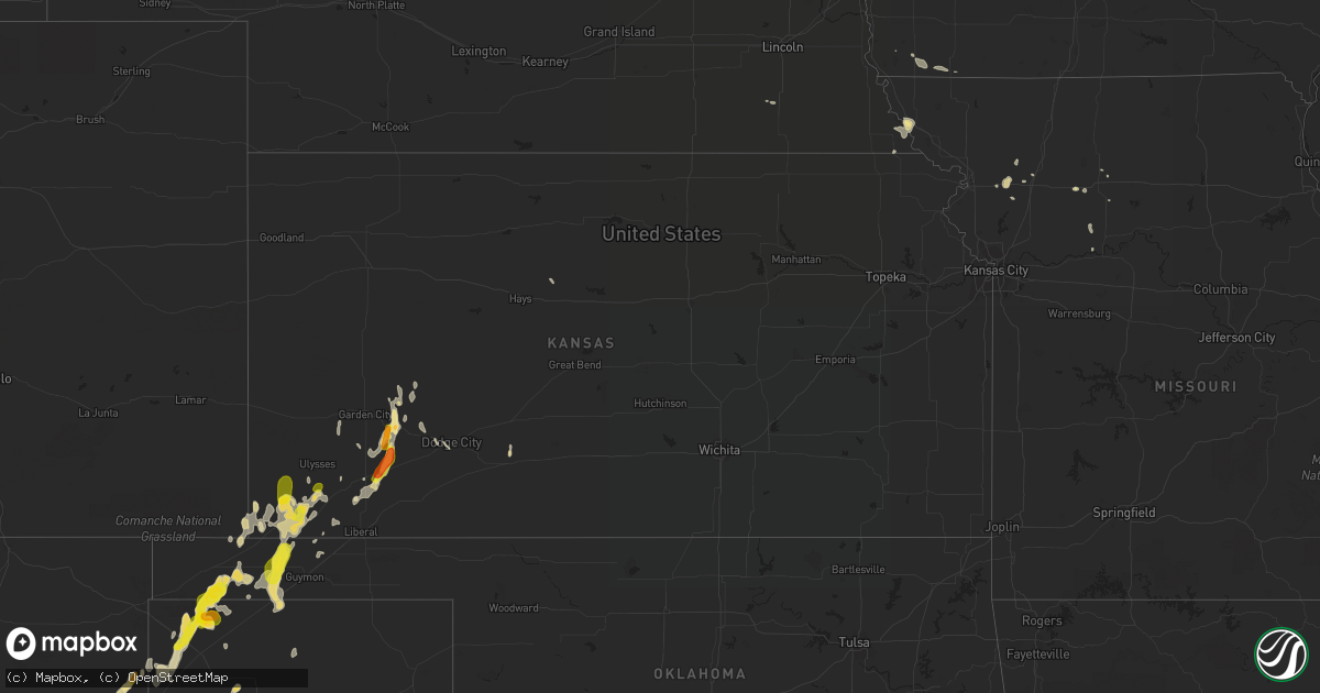 Hail map in Kansas on August 27, 2017