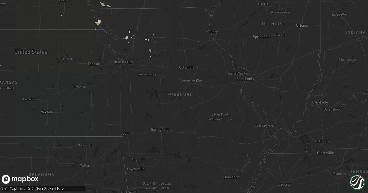 Hail map in Missouri on August 27, 2017