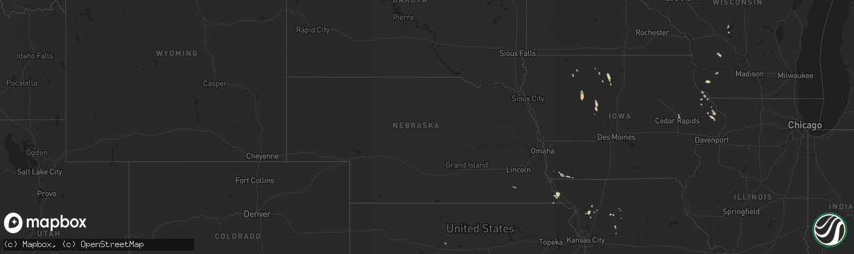 Hail map in Nebraska on August 27, 2017