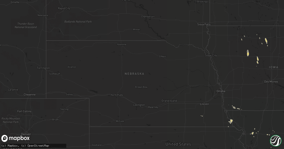 Hail map in Nebraska on August 27, 2017