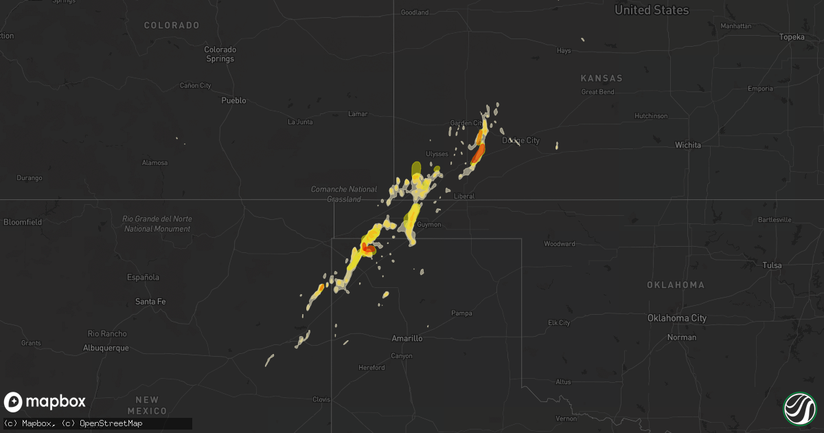 Hail map on August 27, 2017
