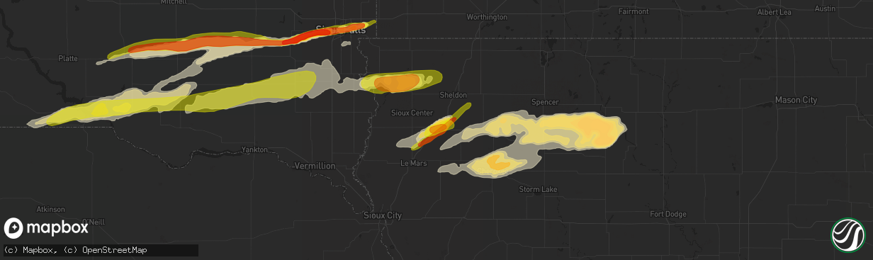 Hail map in Alton, IA on August 27, 2018