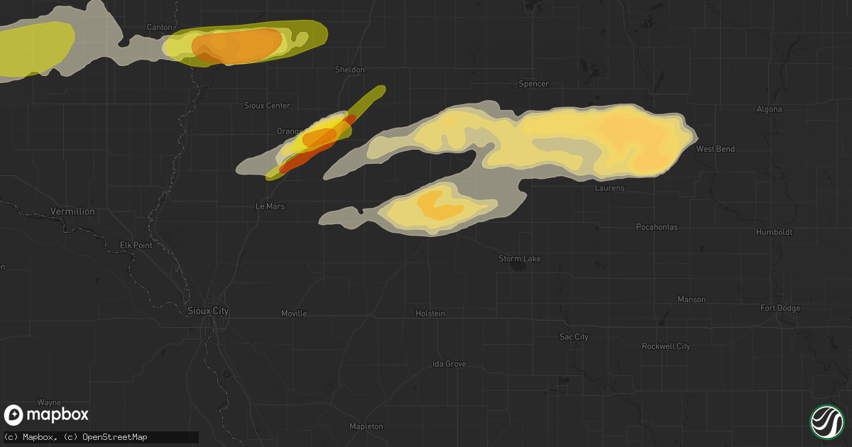 Hail map in Cherokee, IA on August 27, 2018