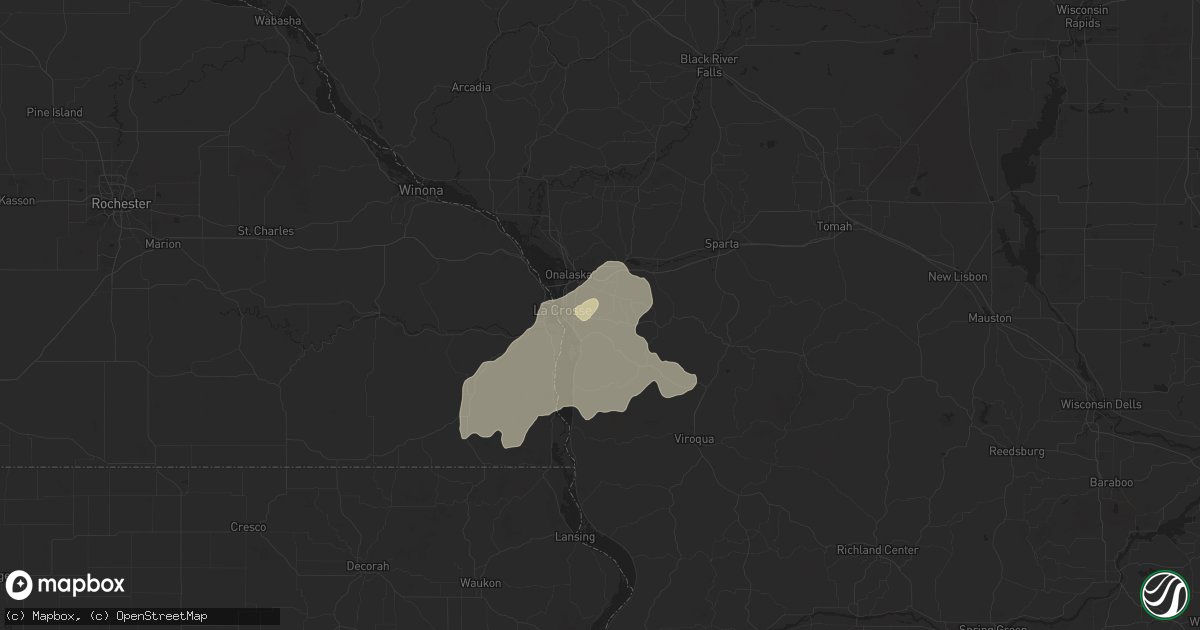 Hail map in La Crosse, WI on August 27, 2018