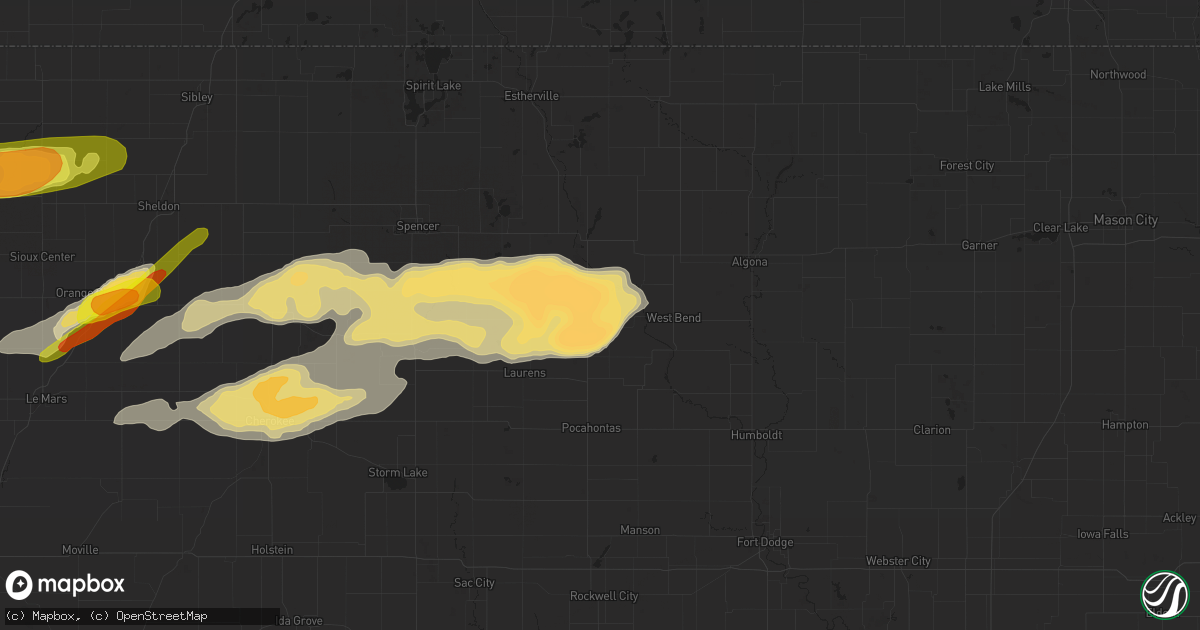 Hail map in Mallard, IA on August 27, 2018