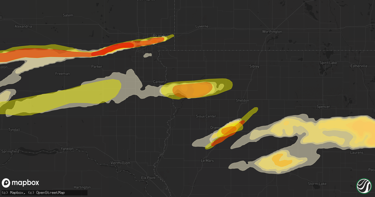 Hail map in Rock Valley, IA on August 27, 2018